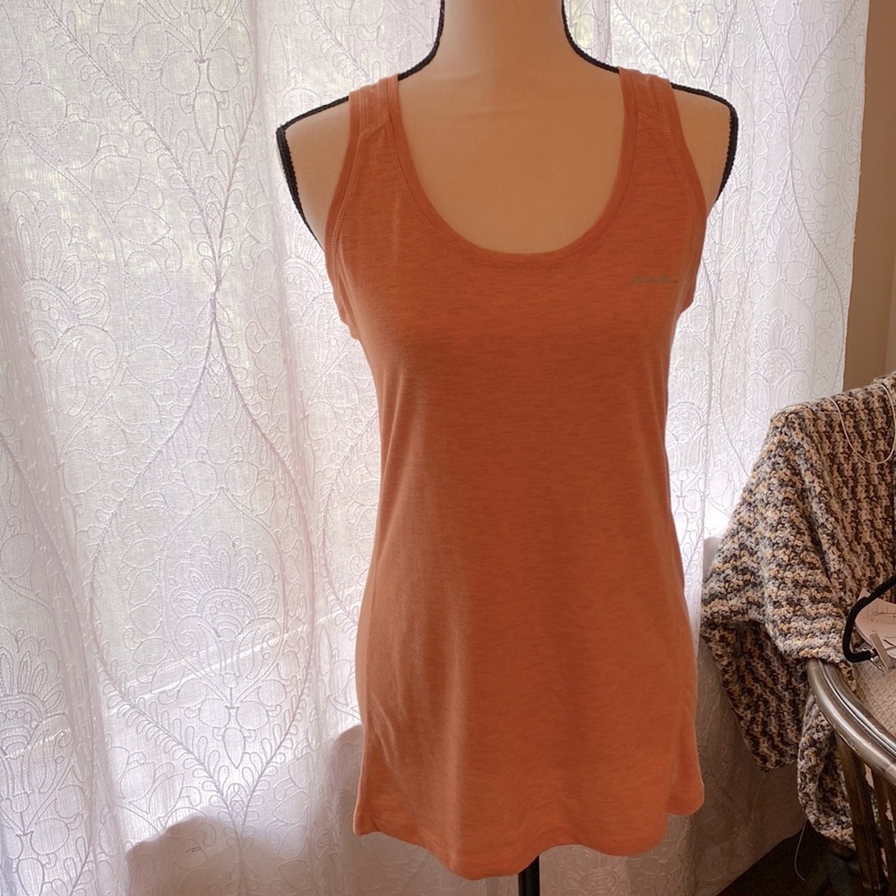 Eddie Bauer Racerback Tank in orange/grey